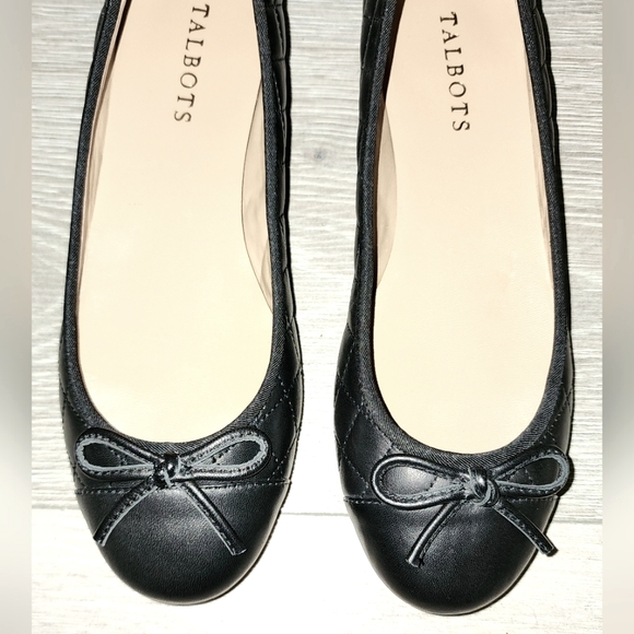 Talbots | Black | Leather | Quilted Ballet Flat | Size 7M - Picture 4 of 9